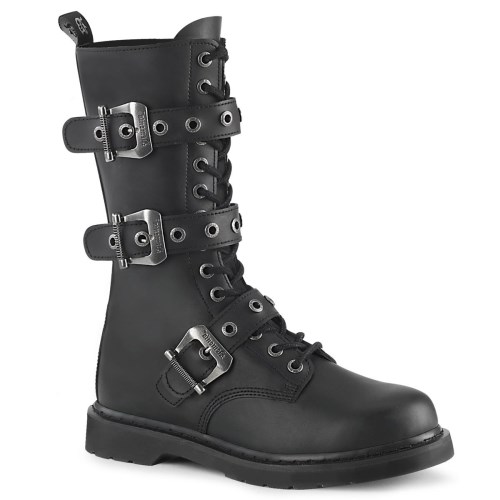 Black Demonia Bolt-330 Vegan Leather Men's Knee-high Boots | 52GMFU