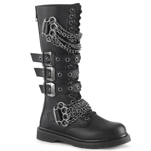 Black Demonia Bolt-450 Vegan Leather Men's Knee-high Boots | 68YLGK