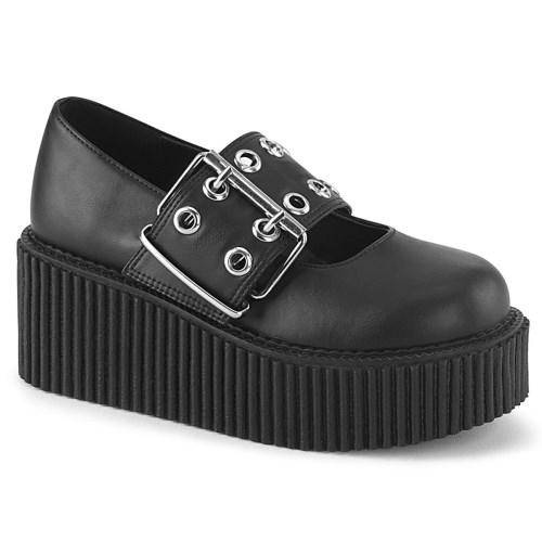 Black Demonia Creeper-230 Vegan Leather Women's Creepers Shoes | 50MSUB