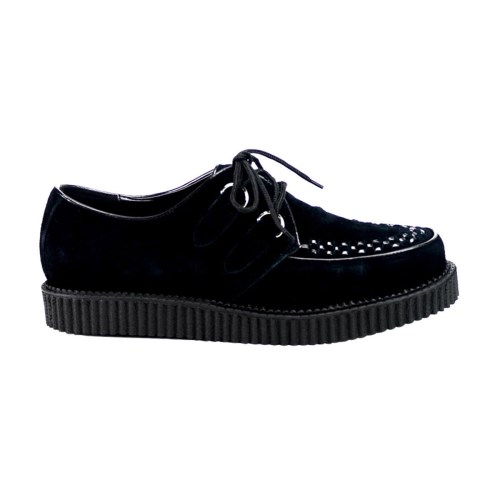 Black Demonia Creeper-602S Suede Men's Creepers Shoes | 78MYLT