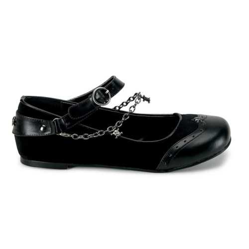 Black Demonia Daisy-07 Vegan Leather-Velvet Women's Mary Jane Shoes | 70PVIB