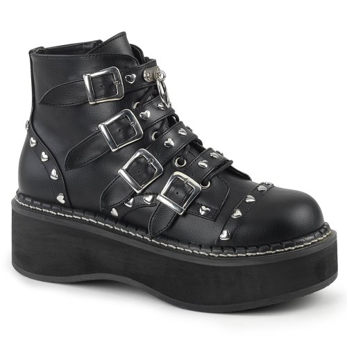 Black Demonia Emily-315 Vegan Leather Women's Ankle Boots | 81DXLE