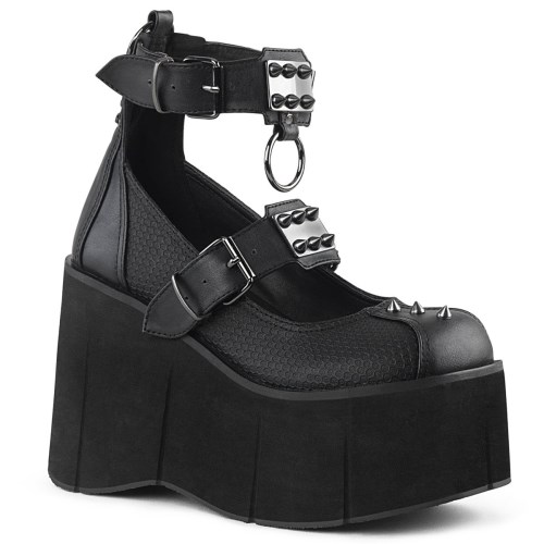 Black Demonia Kera-12 Vegan Leather Women's Mary Jane Shoes | 52ALVH