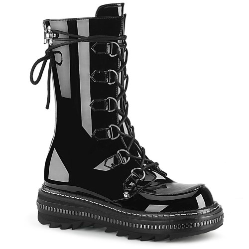 Black Demonia Lilith-270 Patent Women's Knee-high Boots | 52DBHT