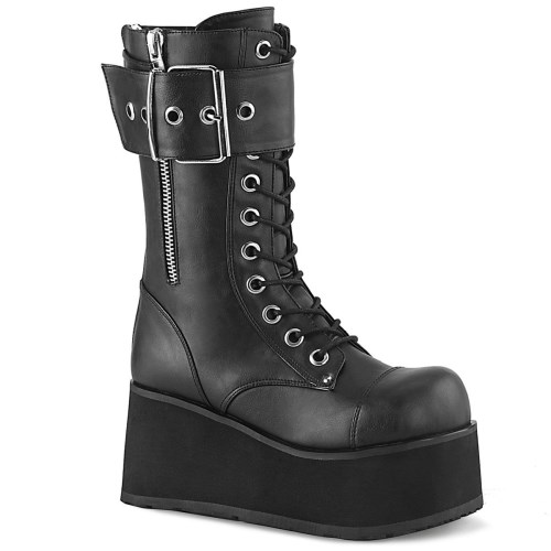 Black Demonia Petrol-150 Vegan Leather Men's Ankle Boots | 24NGKT