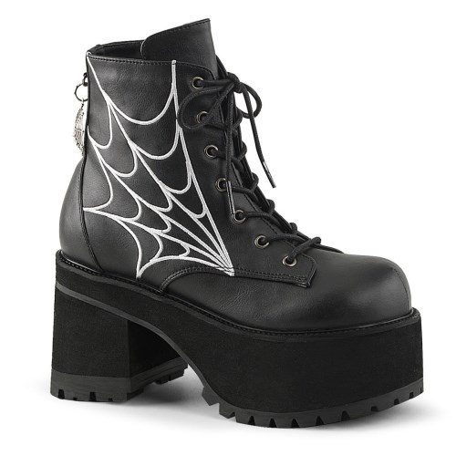 Black Demonia Ranger-105 Vegan Leather Women's Ankle Boots | 08ECRJ