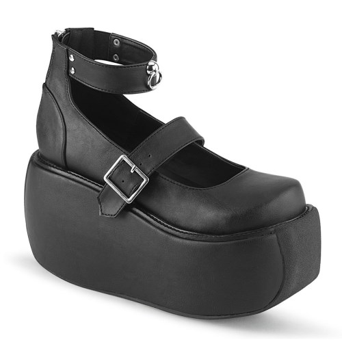 Black Demonia Violet-32 Vegan Leather Women's Mary Jane Shoes | 81FOLD