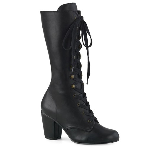 Black Demonia Vivika-205 Vegan Leather Women's Knee-high Boots | 38CIRD