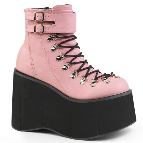 Pink Demonia Kera-21 Vegan Leather Women's Ankle Boots | 01QSDM