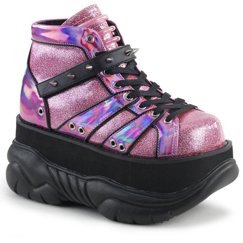 Pink Demonia Neptune-100 Glitter Men's Ankle Boots | 84ZXYN