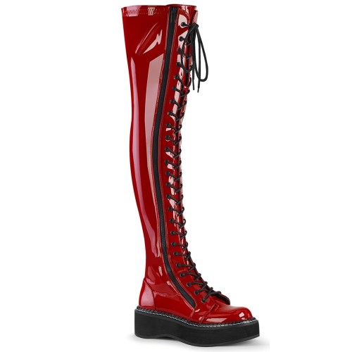 Red Demonia Emily-375 Patent Women's Over-the-knee Boots | 42LQFW