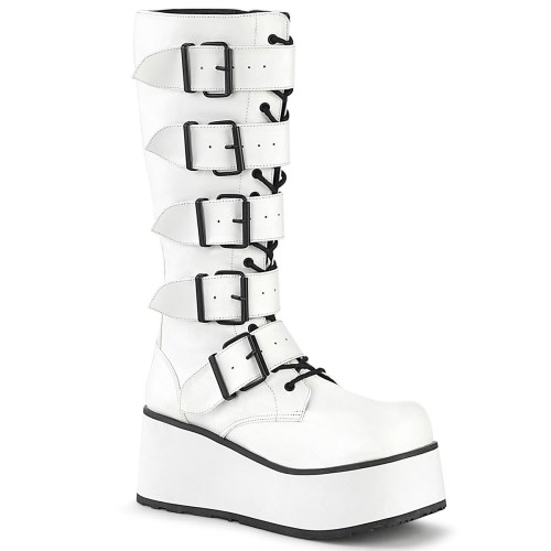 White Demonia Trashville-518 Vegan Leather Men's Knee-high Boots | 39VKYU