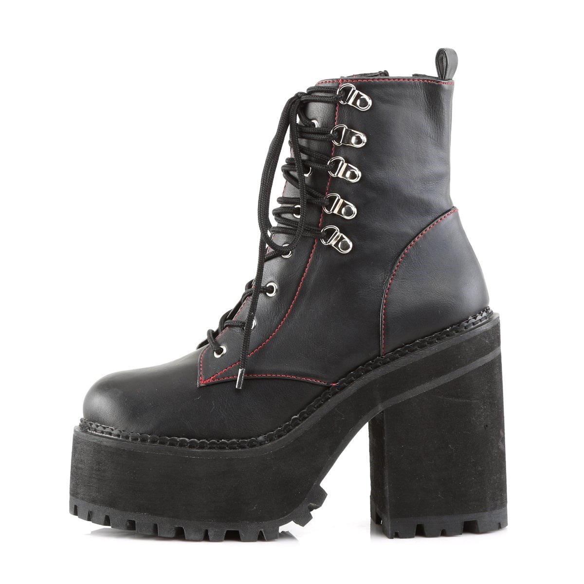 Black Demonia Assault-100 Vegan Leather Women's Ankle Boots | 67MOIZ