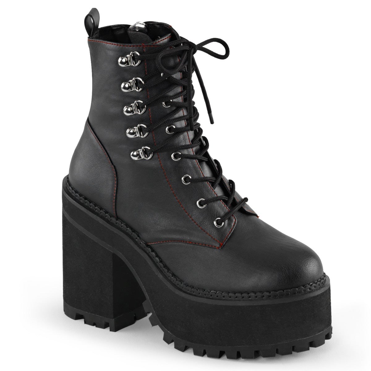 Black Demonia Assault-100 Vegan Leather Women\'s Ankle Boots | 67MOIZ