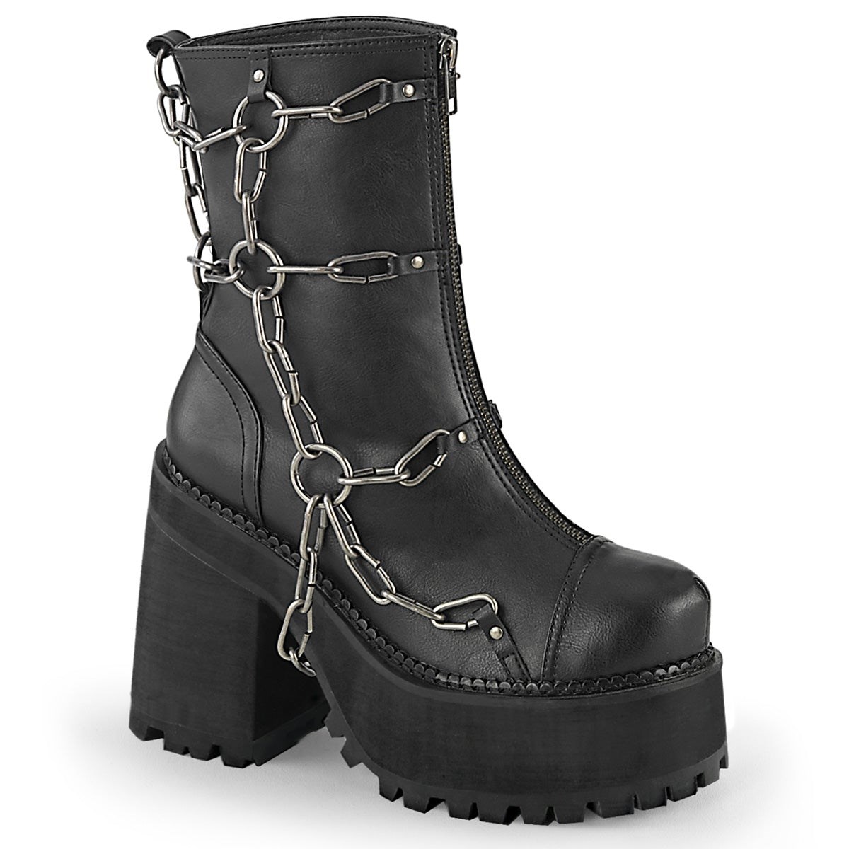 Black Demonia Assault-66 Vegan Leather Women\'s Ankle Boots | 34SYEH