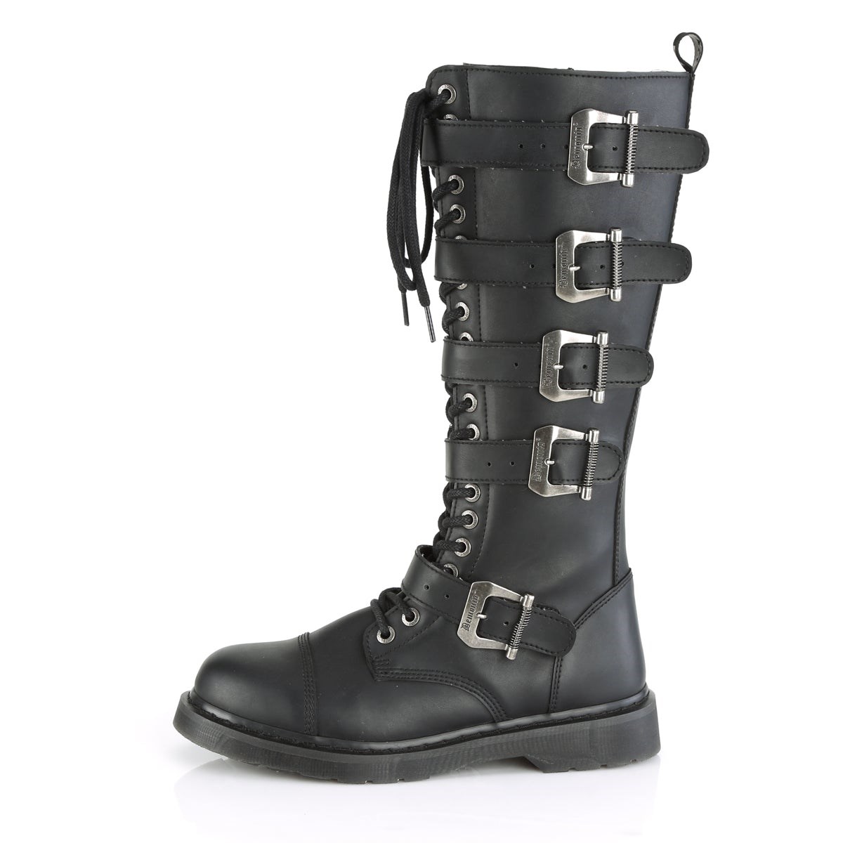 Black Demonia Bolt-425 Vegan Leather Men's Combat Boots | 68SMRA