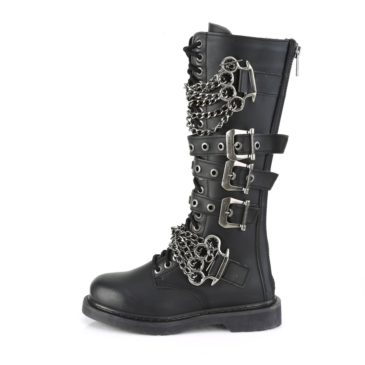 Black Demonia Bolt-450 Vegan Leather Men's Combat Boots | 05RHSM