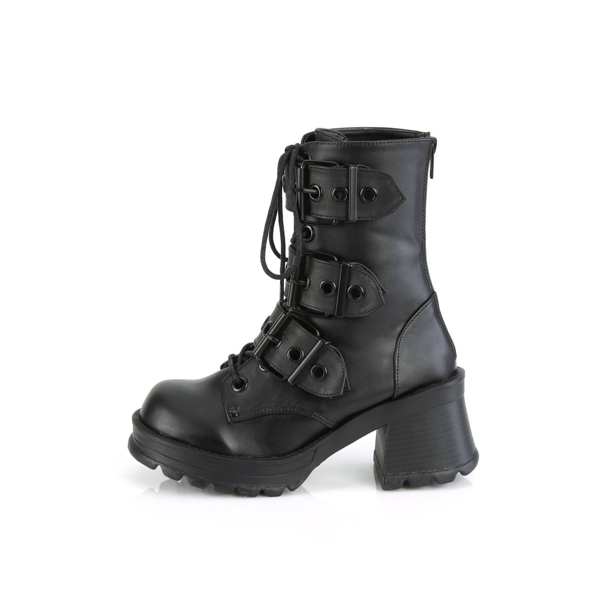 Black Demonia Bratty-118 Vegan Leather Women's Ankle Boots | 70AQBK