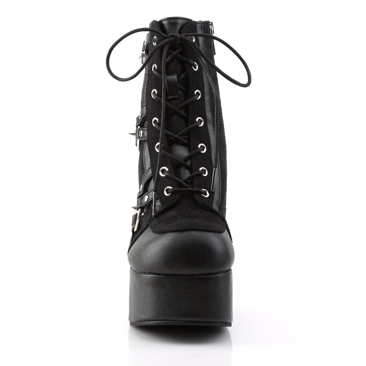 Black Demonia Charade-100 Vegan Leather-Suede Women's Ankle Boots | 45NESR