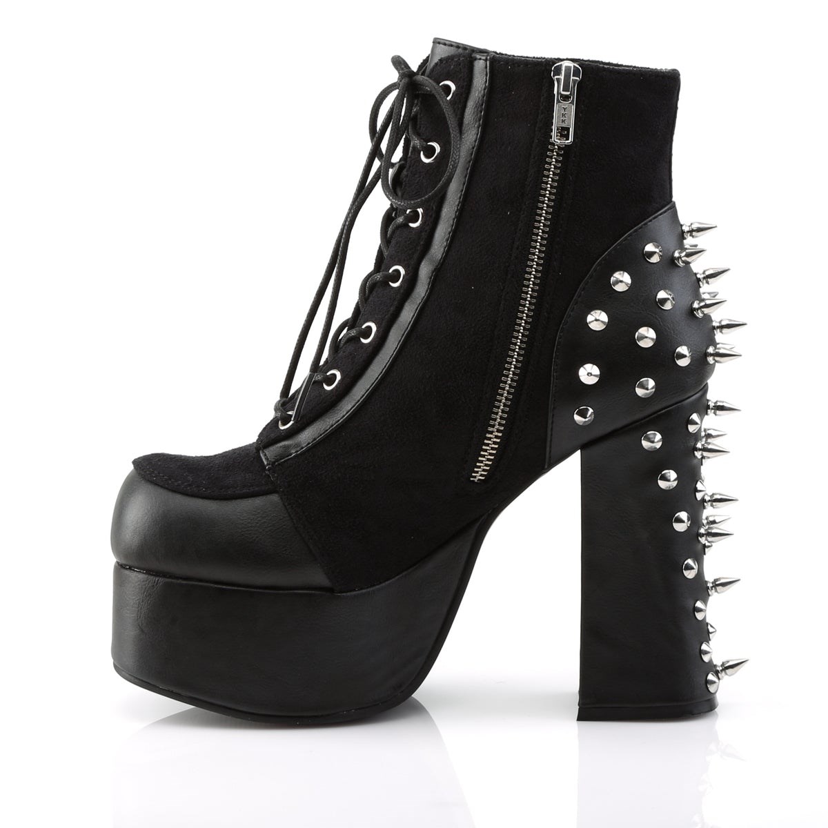 Black Demonia Charade-100 Vegan Leather-Suede Women's Ankle Boots | 45NESR