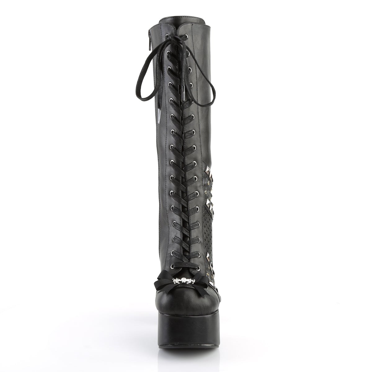 Black Demonia Charade-150 Vegan Leather Women's Knee-high Boots | 73PAXI