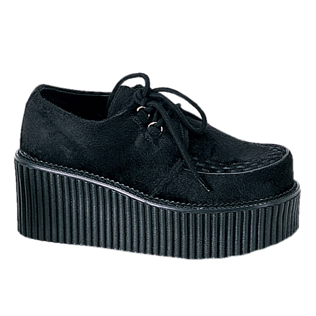 Black Demonia Creeper-202 Fur Women\'s Creepers Shoes | 57RHOQ