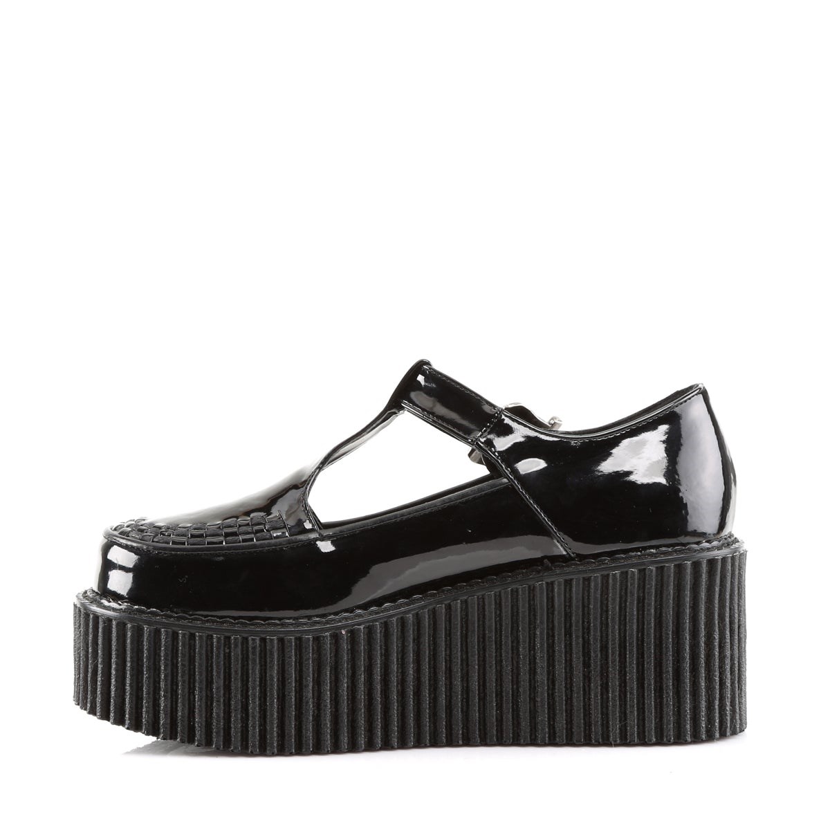 Black Demonia Creeper-214 Patent Women's Creepers Shoes | 13SABQ