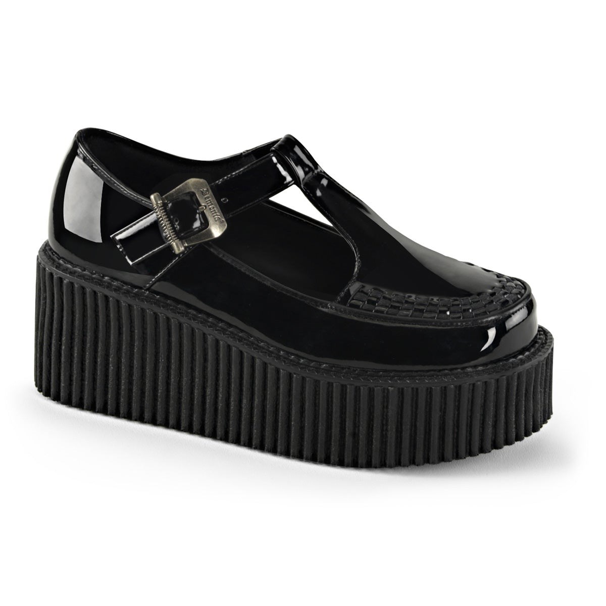 Black Demonia Creeper-214 Patent Women\'s Creepers Shoes | 13SABQ