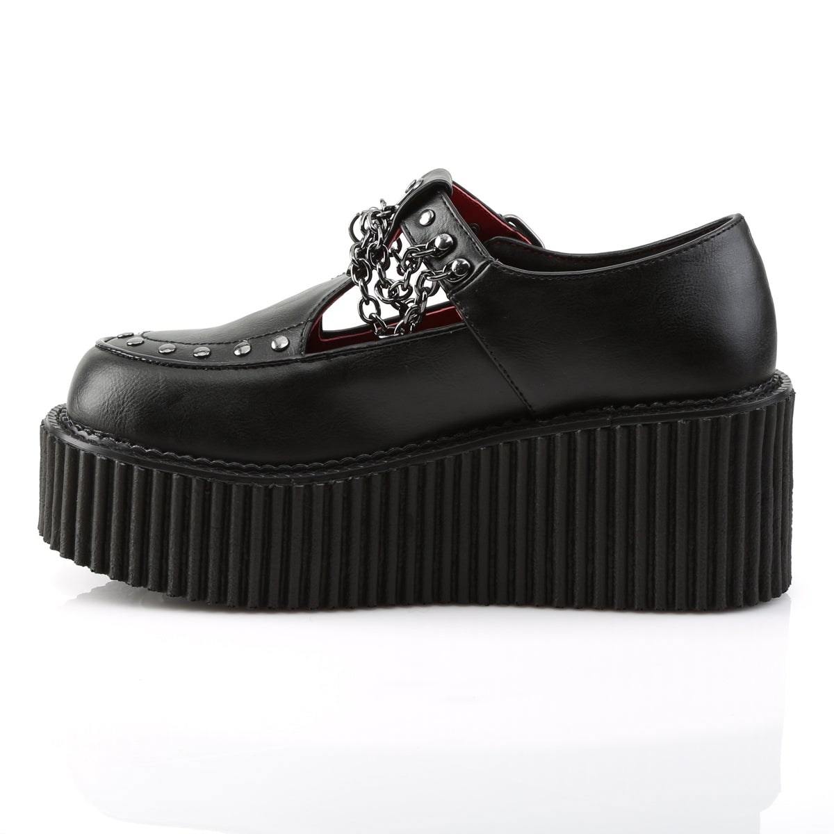 Black Demonia Creeper-215 Vegan Leather Women's Creepers Shoes | 31AZTK