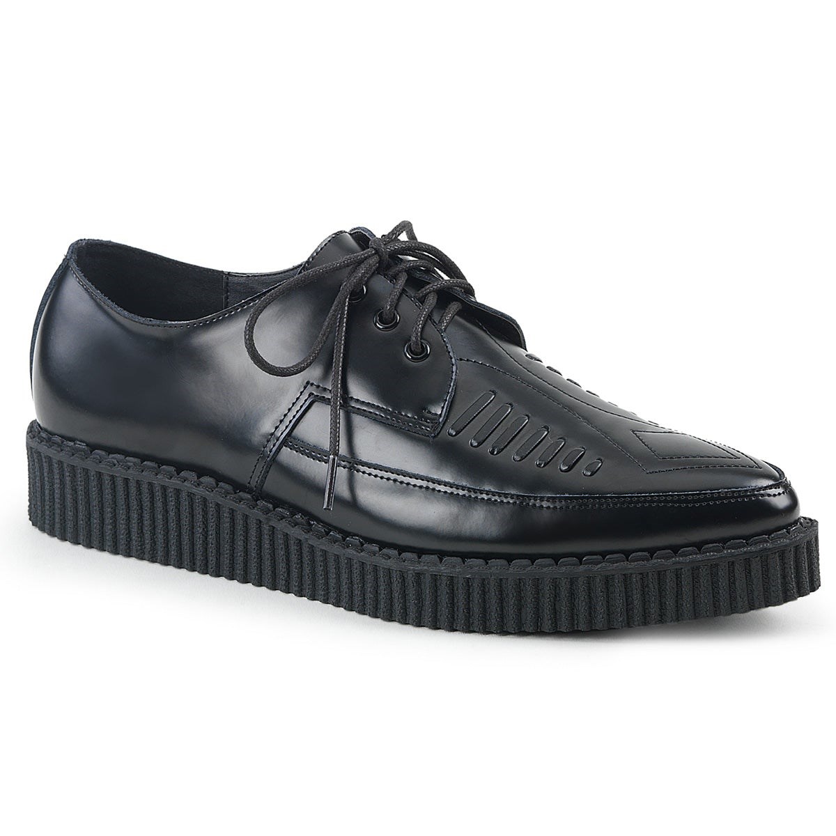 Black Demonia Creeper-712 Leather Men\'s Creepers Shoes | 39ALBM