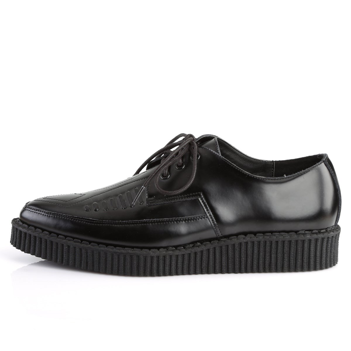 Black Demonia Creeper-712 Leather Women's Creepers Shoes | 26HYSQ