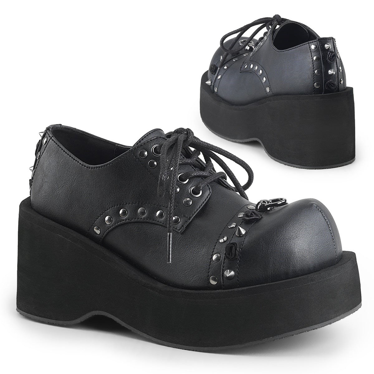 Black Demonia Dank-110 Vegan Leather Women\'s Platform Shoes | 90PLFC