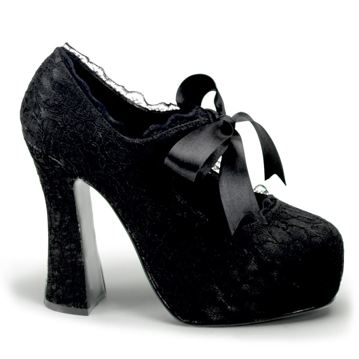 Black Demonia Demon-11 Satin Lace Women\'s Heels Shoes | 85DCJN