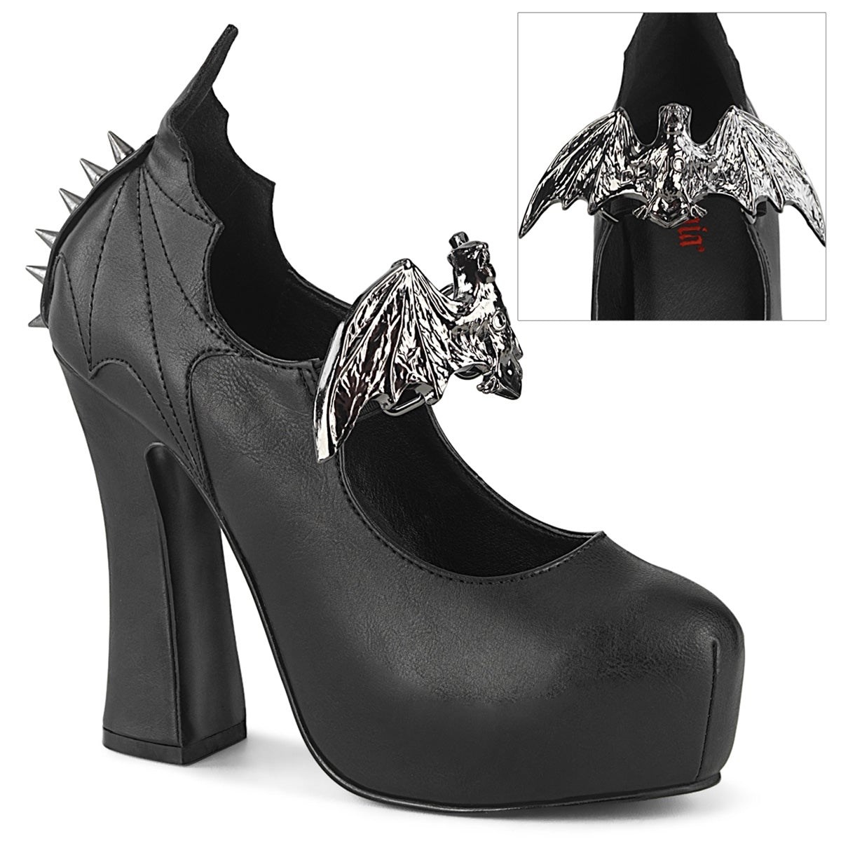 Black Demonia Demon-18 Vegan Leather Women\'s Heels Shoes | 56BLWY