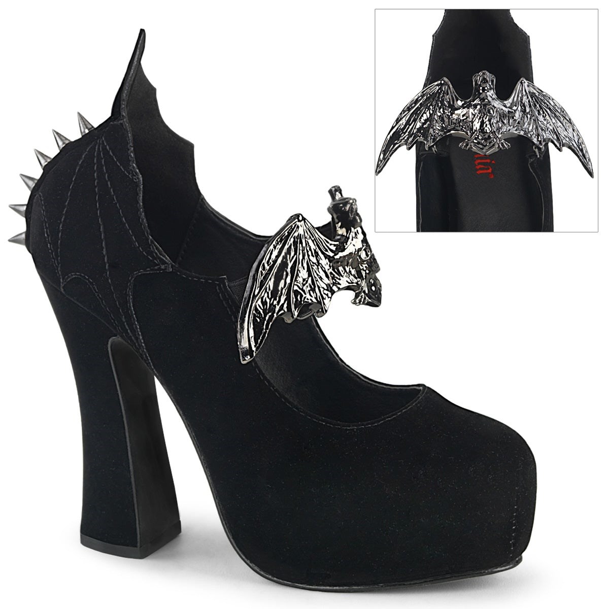 Black Demonia Demon-18 Velvet Women\'s Heels Shoes | 82PKNE