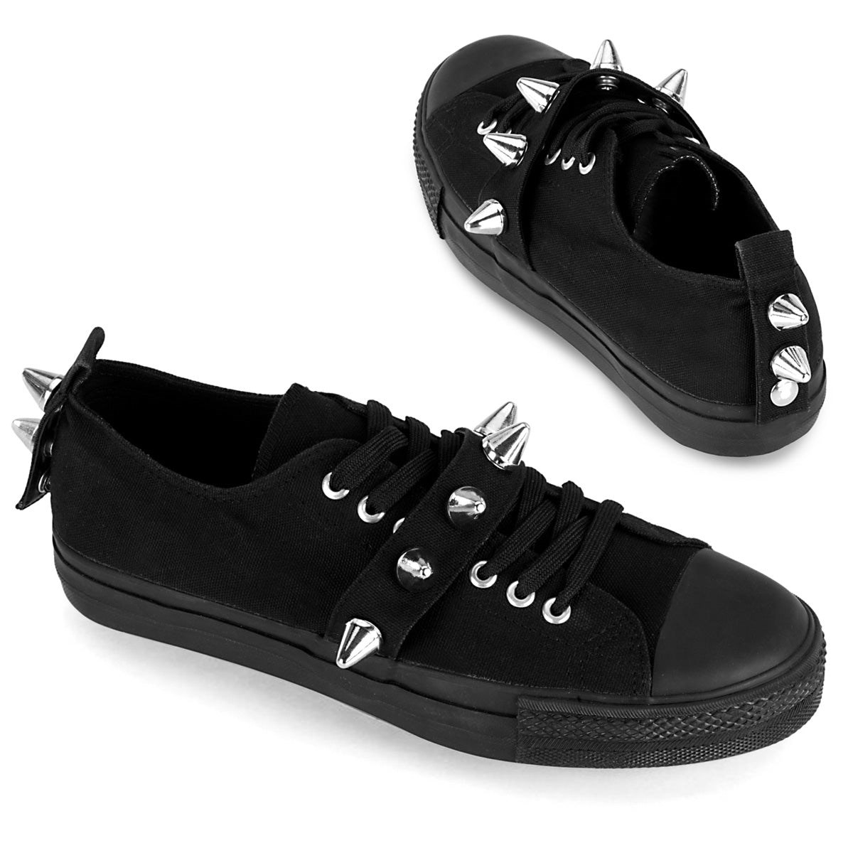 Black Demonia Deviant-04 Canvas Men\'s Sneakers | 02DCRM