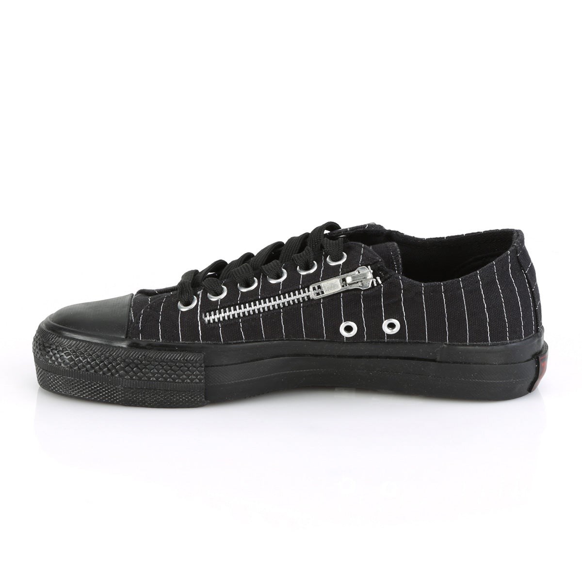 Black Demonia Deviant-06 Canvas Pinstripes Men's Sneakers | 94RFEA