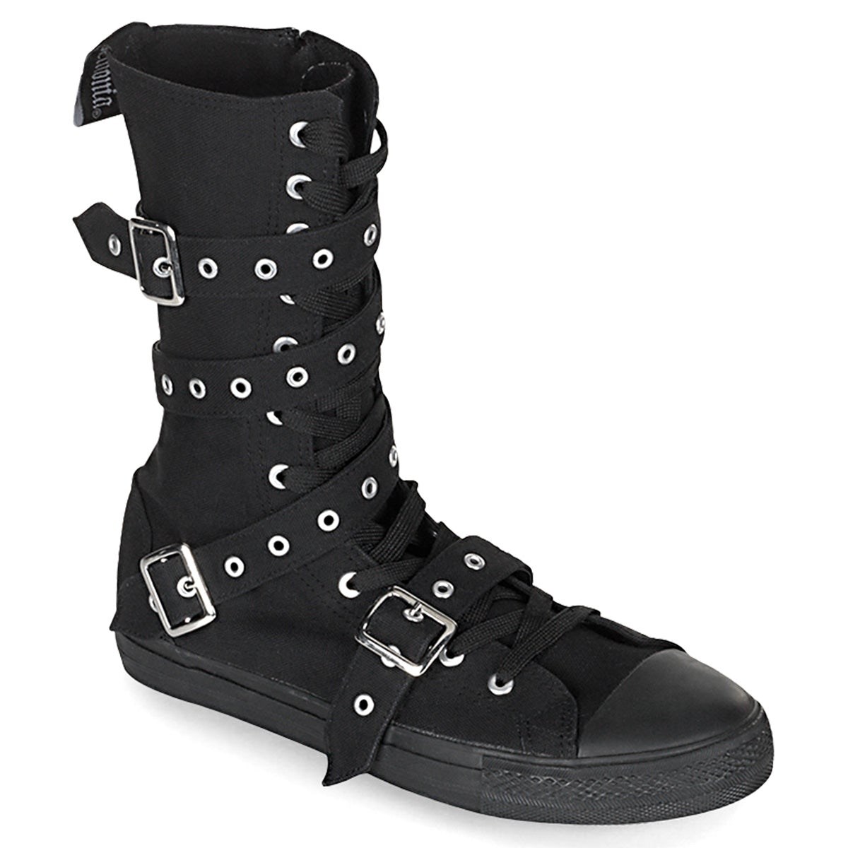 Black Demonia Deviant-204 Canvas Women\'s Sneakers | 51OAHW