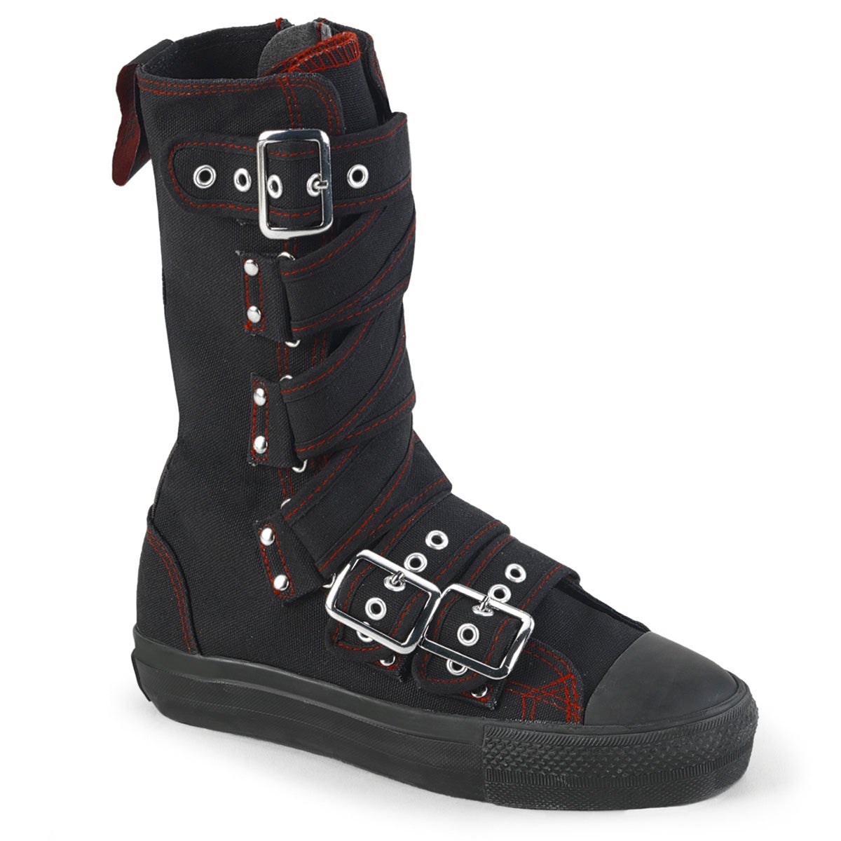 Black Demonia Deviant-207 Canvas Men\'s Sneakers | 26JSVT