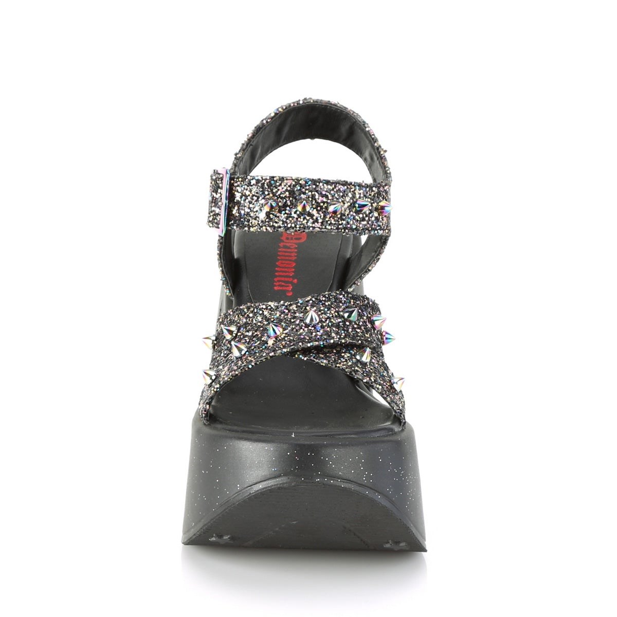 Black Demonia Dynamite-02 Glitter Women's Platform Sandals | 19AQOK