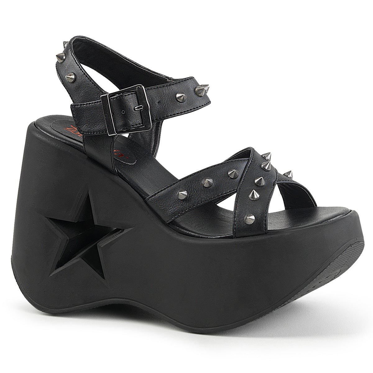 Black Demonia Dynamite-02 Vegan Leather Women\'s Platform Sandals | 30PJXY