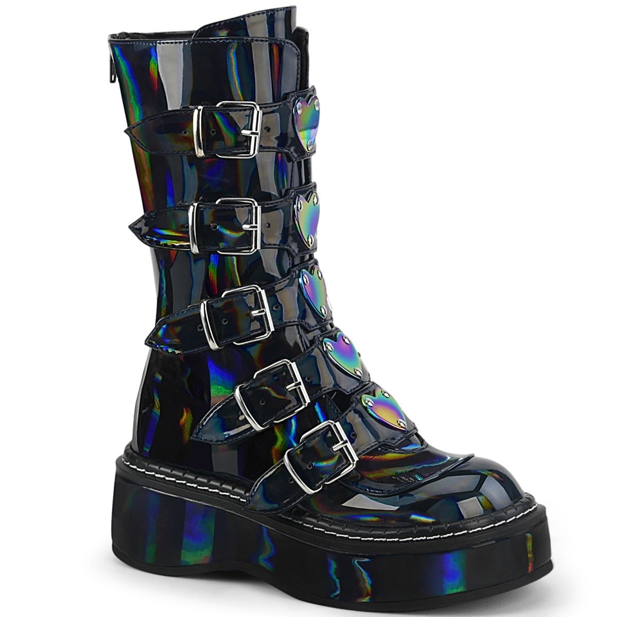 Black Demonia Emily-330 Hologram Women\'s Knee-high Boots | 59QNAR