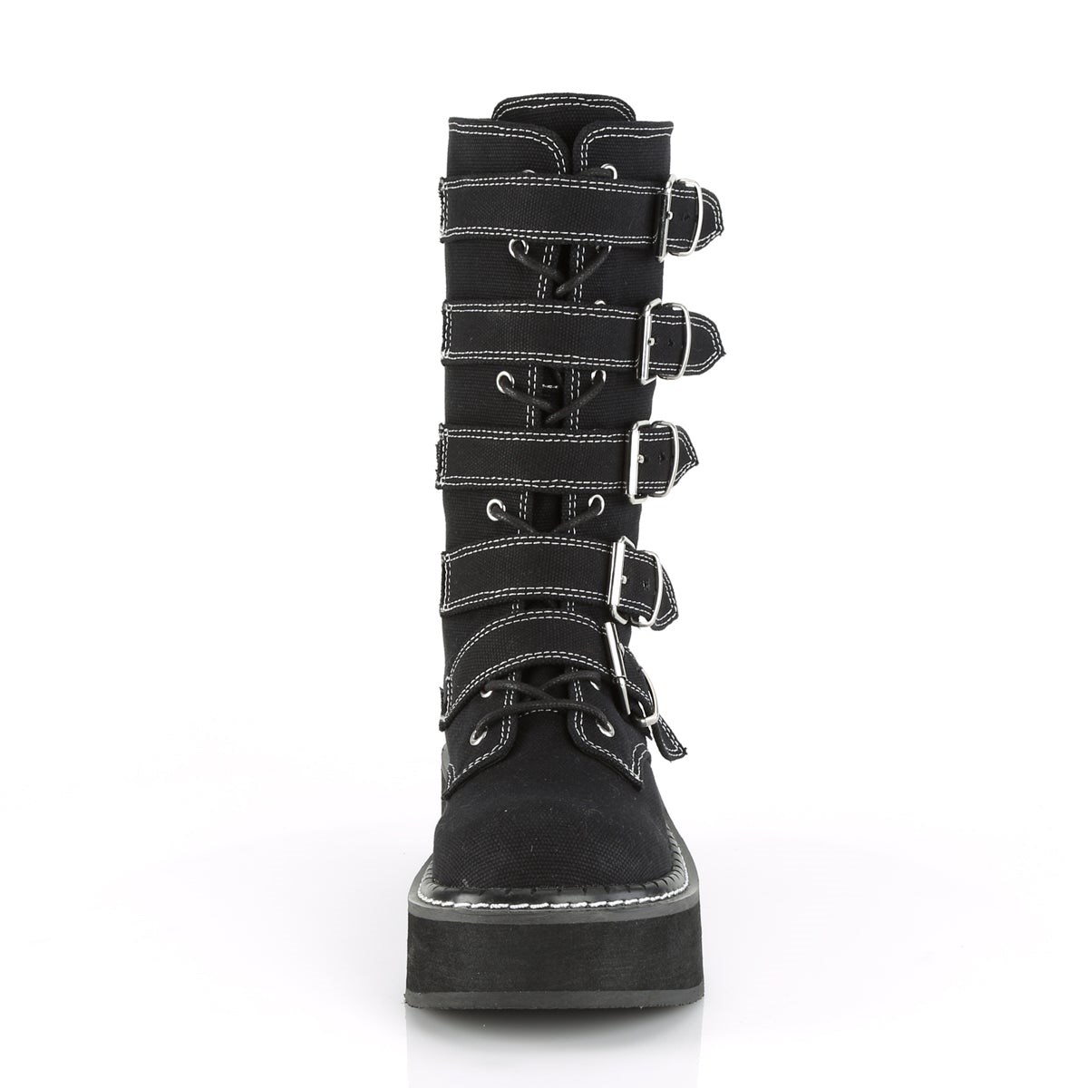 Black Demonia Emily-341 Canvas Women's Knee-high Boots | 89KTZA