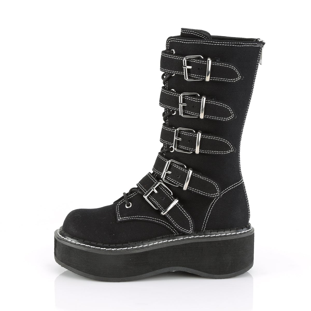 Black Demonia Emily-341 Canvas Women's Knee-high Boots | 89KTZA