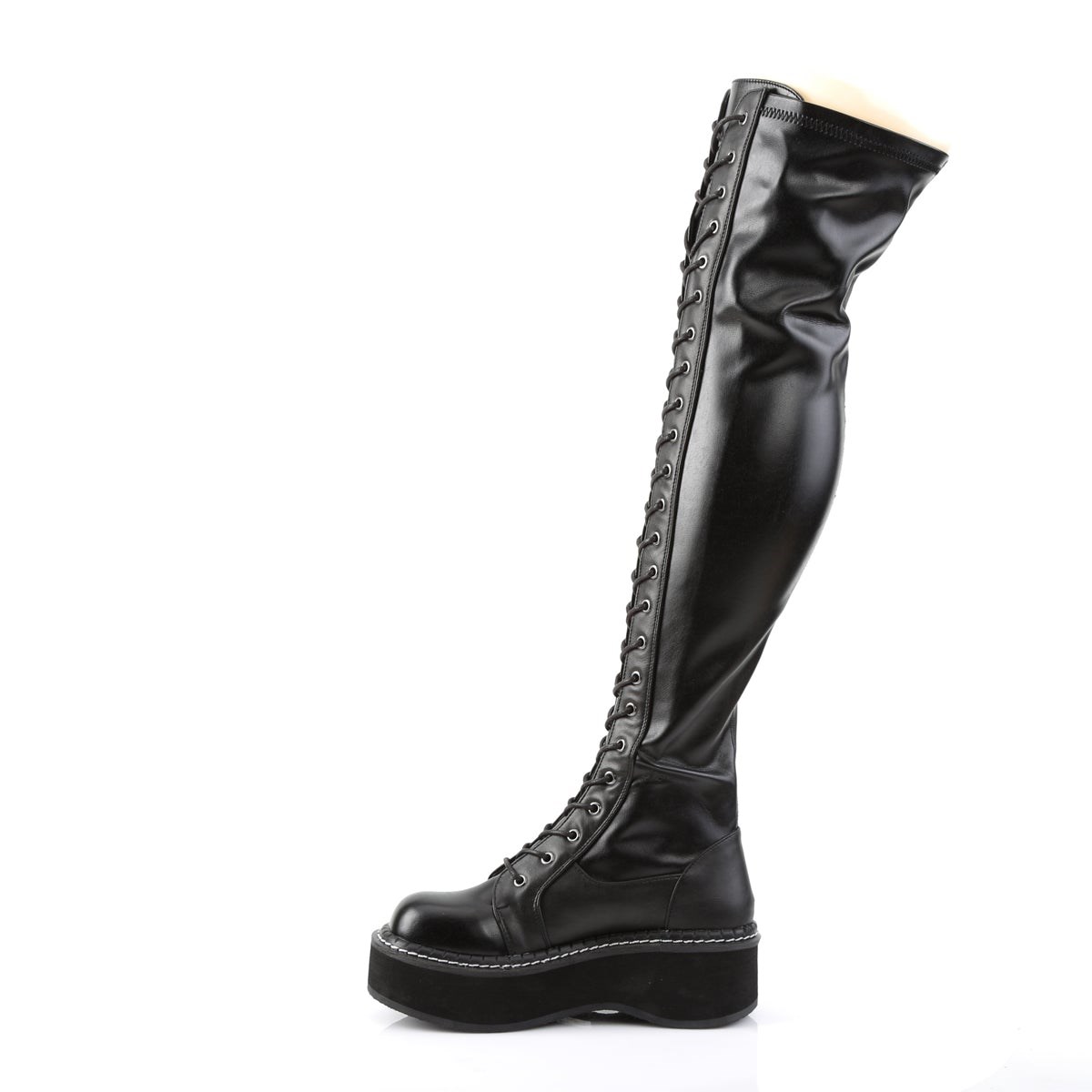 Black Demonia Emily-375 Str Vegan Leather Women's Over-the-knee Boots | 67JTAW