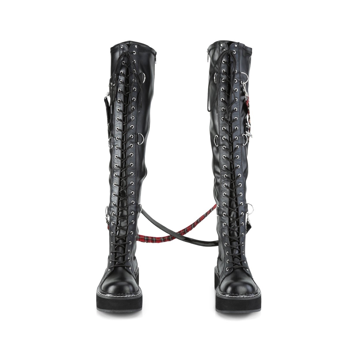 Black Demonia Emily-377 Str Vegan Leather Women's Over-the-knee Boots | 41NYDL