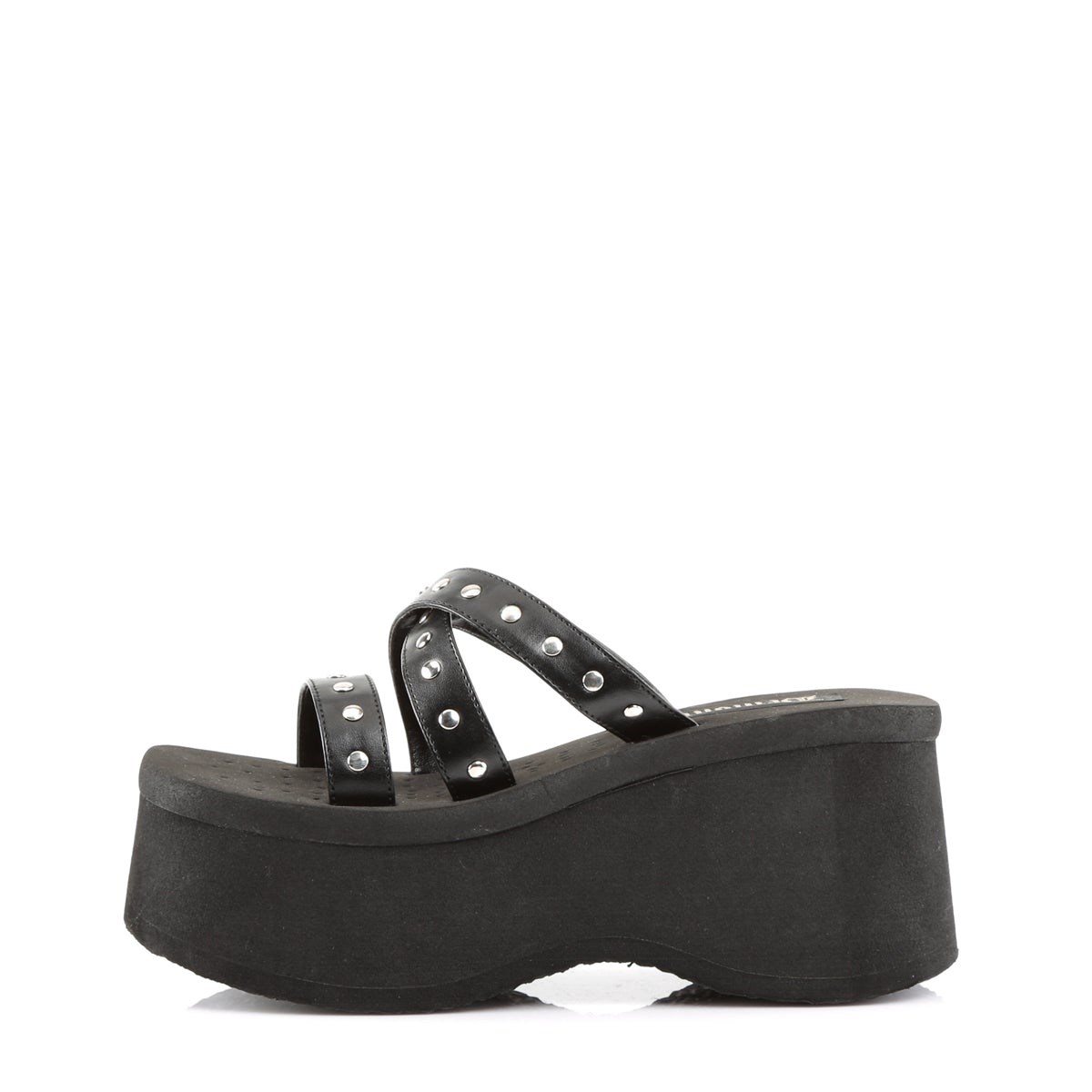 Black Demonia Funn-19 Vegan Leather Women's Sandals | 72AIQC