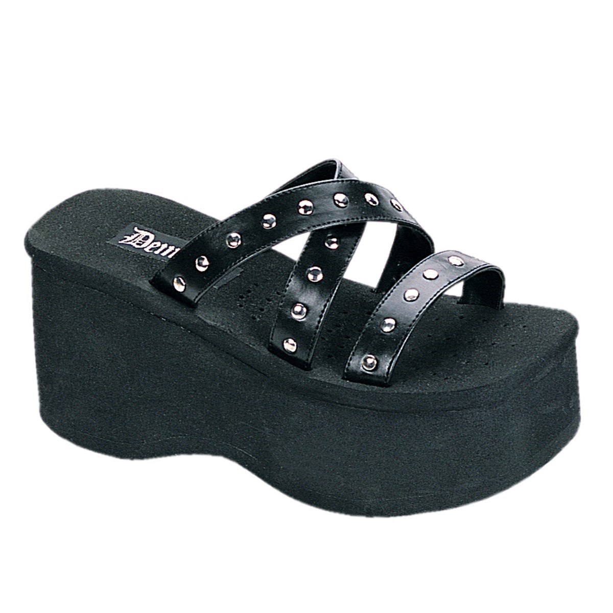 Black Demonia Funn-19 Vegan Leather Women\'s Sandals | 72AIQC