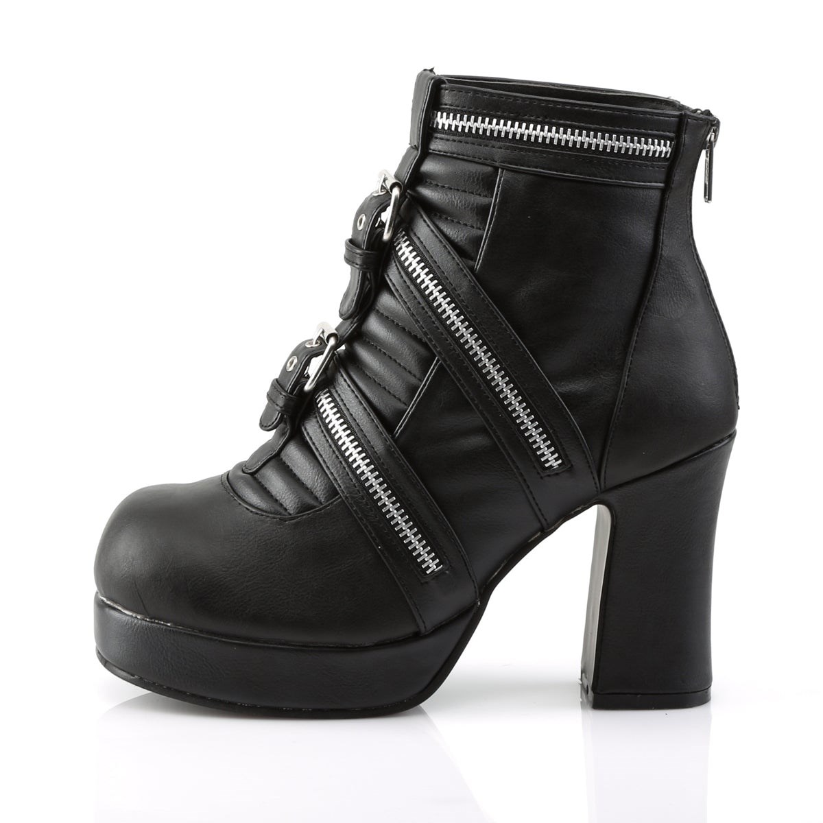 Black Demonia Gothika-50 Vegan Leather Women's Ankle Boots | 80JTDQ