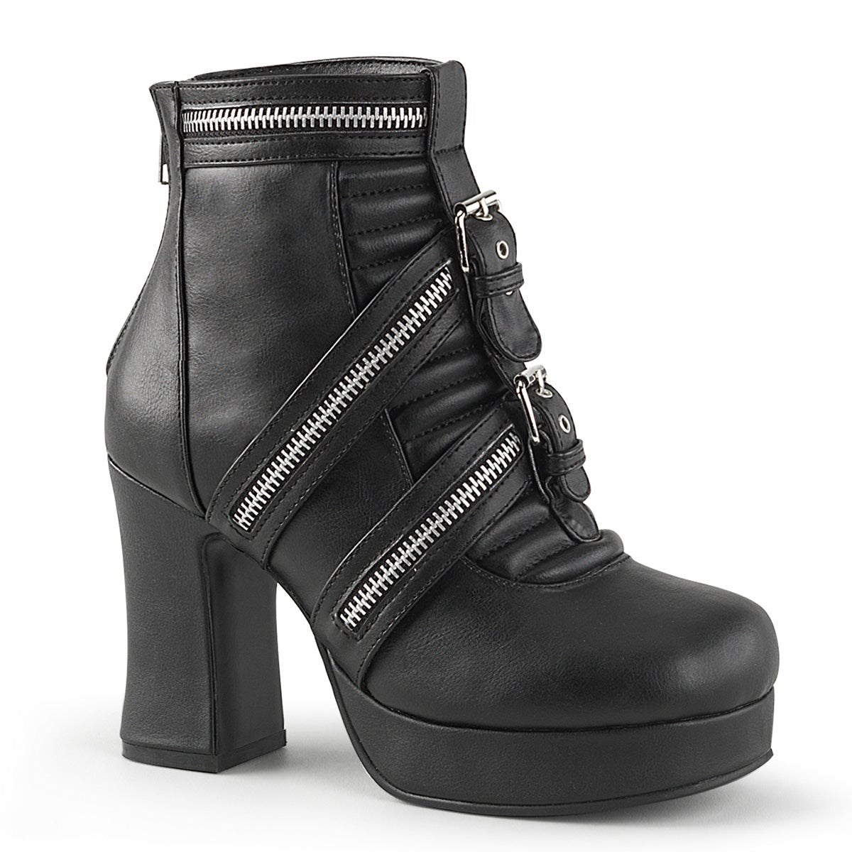 Black Demonia Gothika-50 Vegan Leather Women\'s Ankle Boots | 80JTDQ